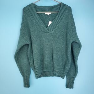 NEW Abound Sweater Size XS Dark Green V-Neck